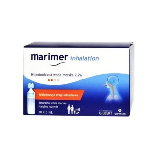 Marimer Inhalation Naturalna hipertoniczna Woda morska 2,2% w ampułkach 30 x 5 ml