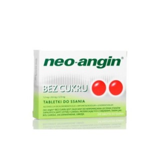 Neo-Angin Tabletki do ssania bez cukru 24 sztuki