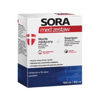 Sora Med Zestaw do zwalczania wszawicy Płyn 100 ml + Szampon 100 ml