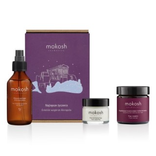 Mokosh Zestaw prezentowy Greckie Wzgórze Akopolu Maska do twrazy 60 ml + Żel do mycia twarzy 100 ml + Krem do twarzy 50 ml