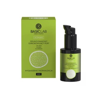 BasicLab Acidumis kwasowy Peeling do twarzy odblokowujący pory z kwasami AHA 15% i BHA 2% 30 ml