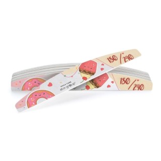 Aba Group Edycja Limitowana Pilnik do paznokci półksiężyc 180/240 Colorful Cookies 25 sztuk