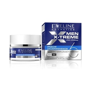 Eveline Men X-Treme 6w1 głęboko nawilżający Krem do twarzy dla mężczyzn przeciw zaczerwienieniom 50 ml