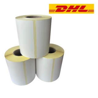 Etykieta wysyłkowa DHL biała, 102 mm x 210 mm, 210 etykiet na rolce,  rdzeń 25 mm, termiczne ECO, trwała 3-pak
