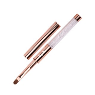 Molly Nails Pędzelek do żelu owalny golden z cyrkoniami długość włosia 8 mm rozmiar nr 6