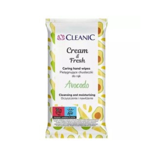 Cleanic Cream&Fresh Chusteczki do rąk Avocado 15 sztuk Cleanic Cream&Fresh Chusteczki do rąk Avocado 15 sztuk